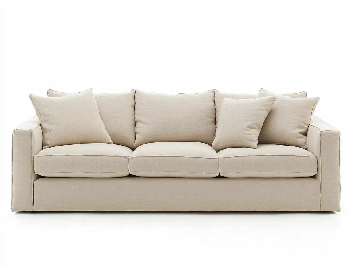 Canapé 3 places en tissu 225x95x85 cm - beige - style contemporain pour salon-Comfyene