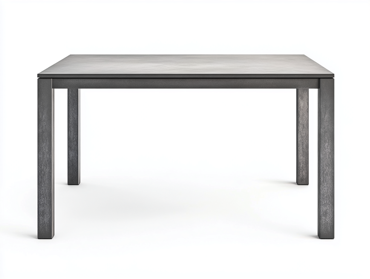 Table à manger en acier 150x85x80 cm - gris mat - style industriel moderne-Comfyene