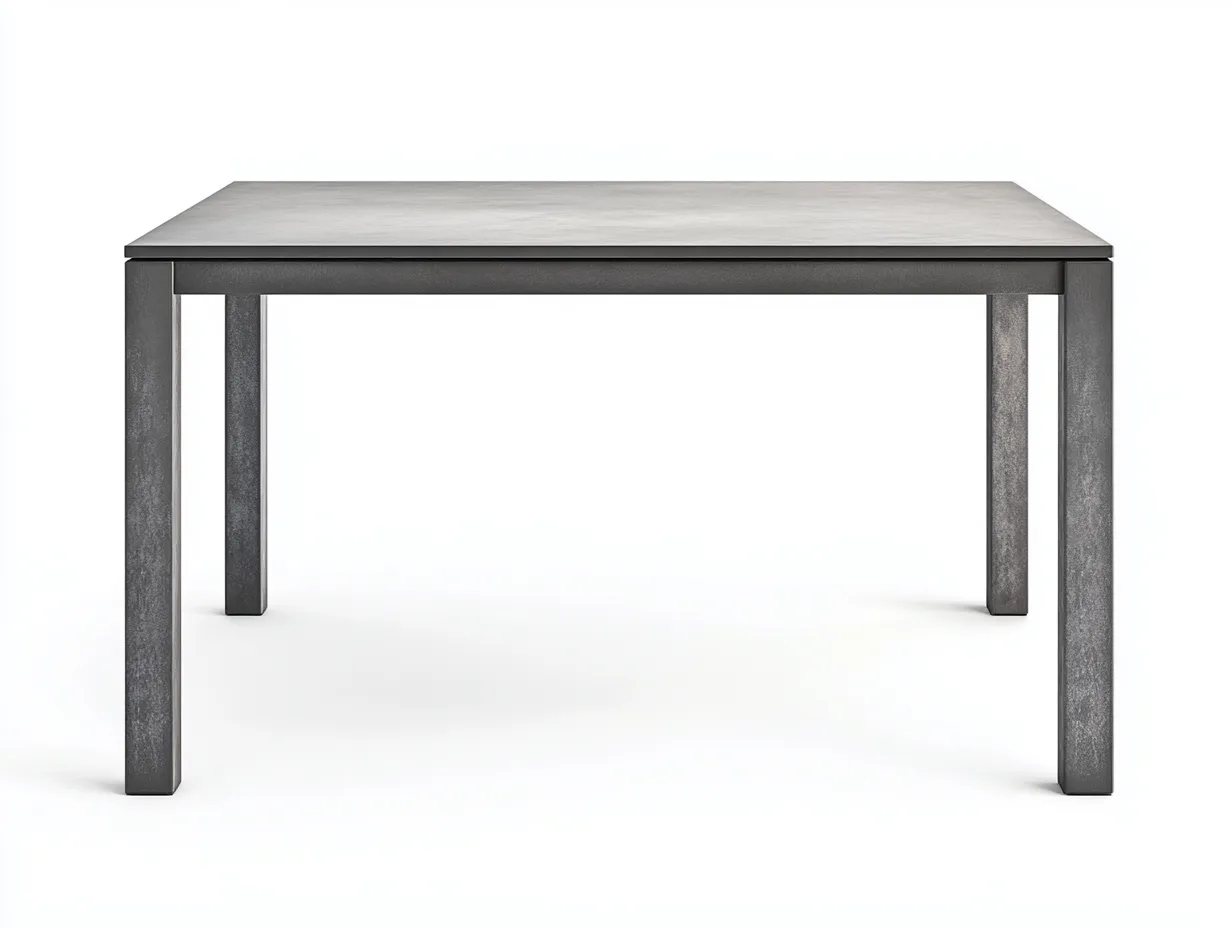 Table à manger en acier 150x85x80 cm - gris mat - style industriel moderne-Comfyene