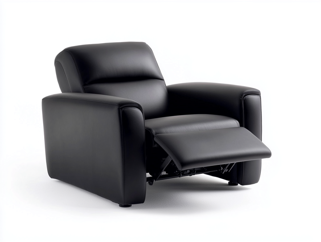 Fauteuil relax en cuir véritable 90x95x95 cm - noir - design moderne inclinable-Comfyene