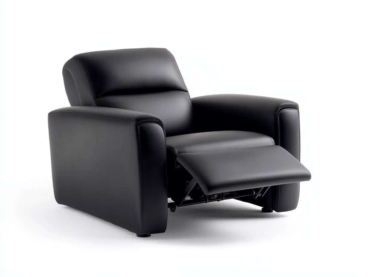 Fauteuil relax en cuir véritable 90x95x95 cm - noir - design moderne inclinable-Comfyene