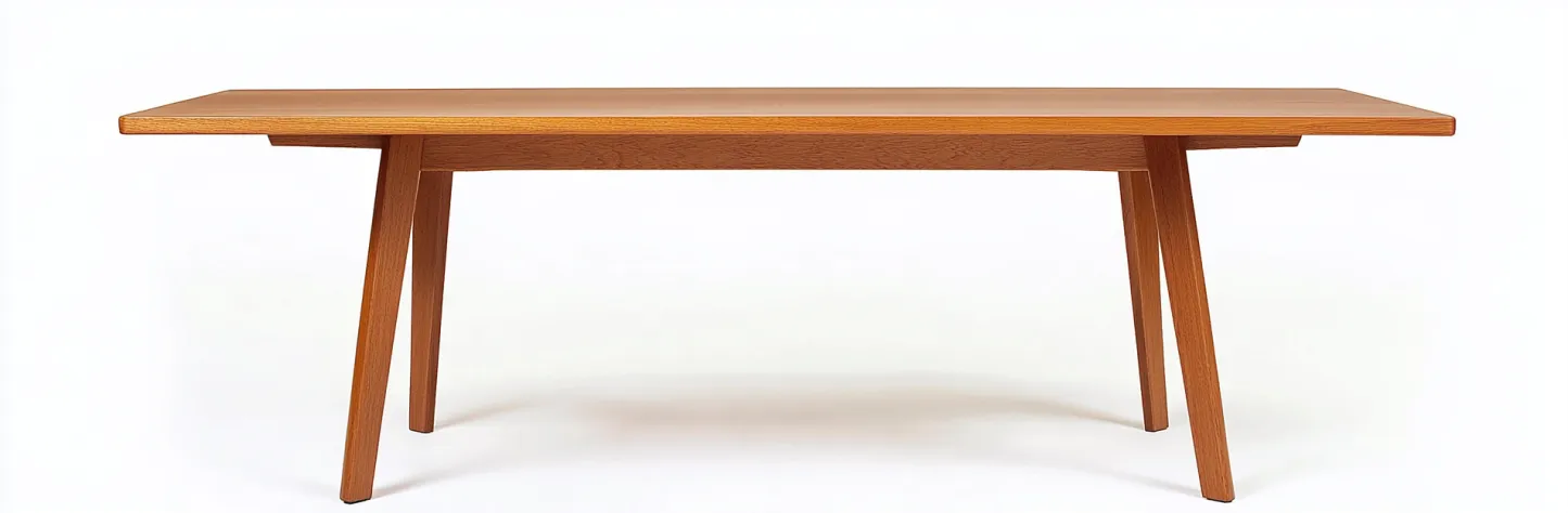 Table de salle à manger en bois de chêne 175x90x74 cm - brun clair - style scandinave moderne-Comfyene