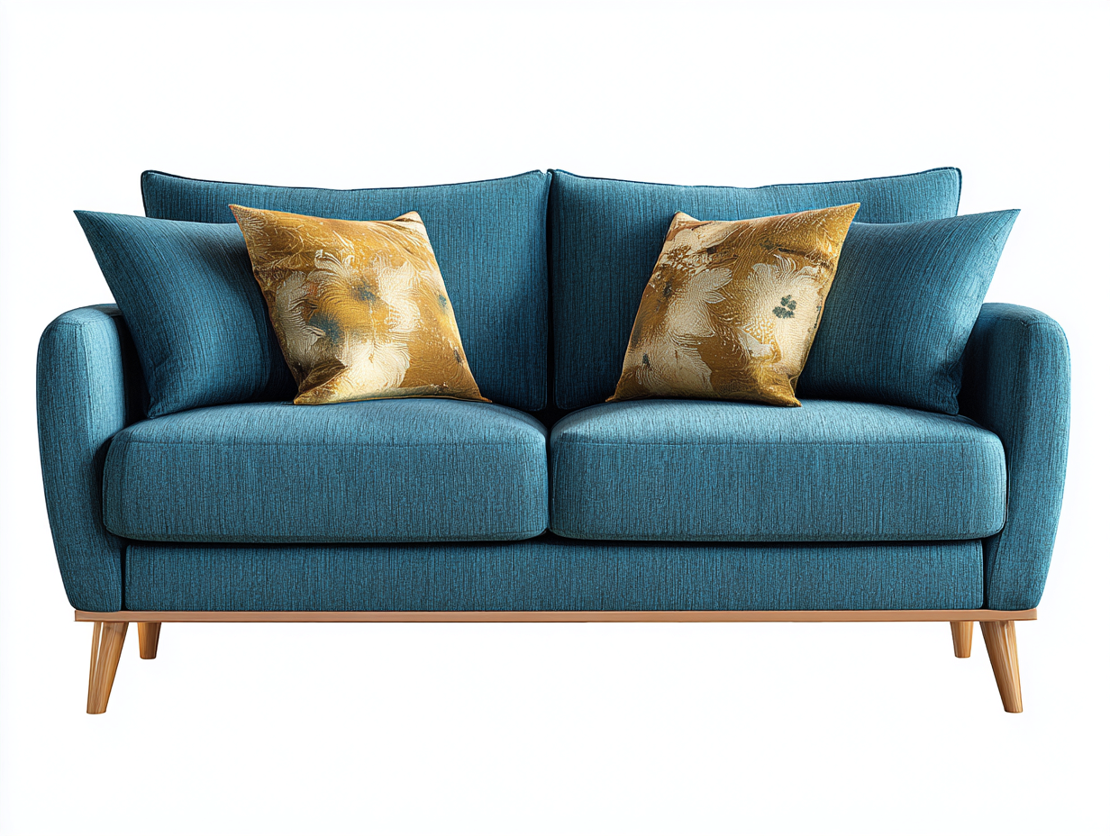 Canapé 2 places en tissu 160x90x85 cm - bleu - style contemporain scandinave-Comfyene