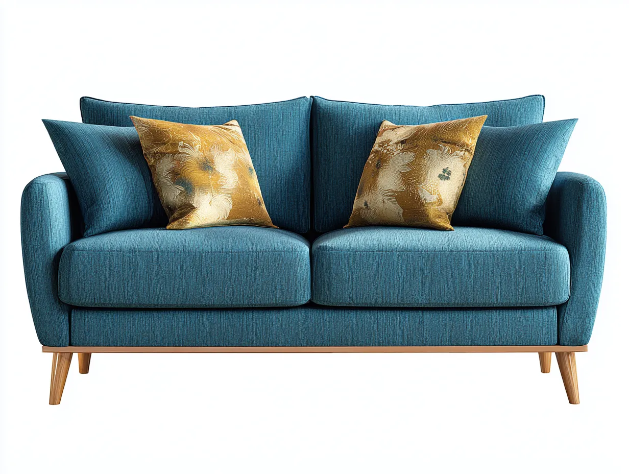 Canapé 2 places en tissu 160x90x85 cm - bleu - style contemporain scandinave-Comfyene