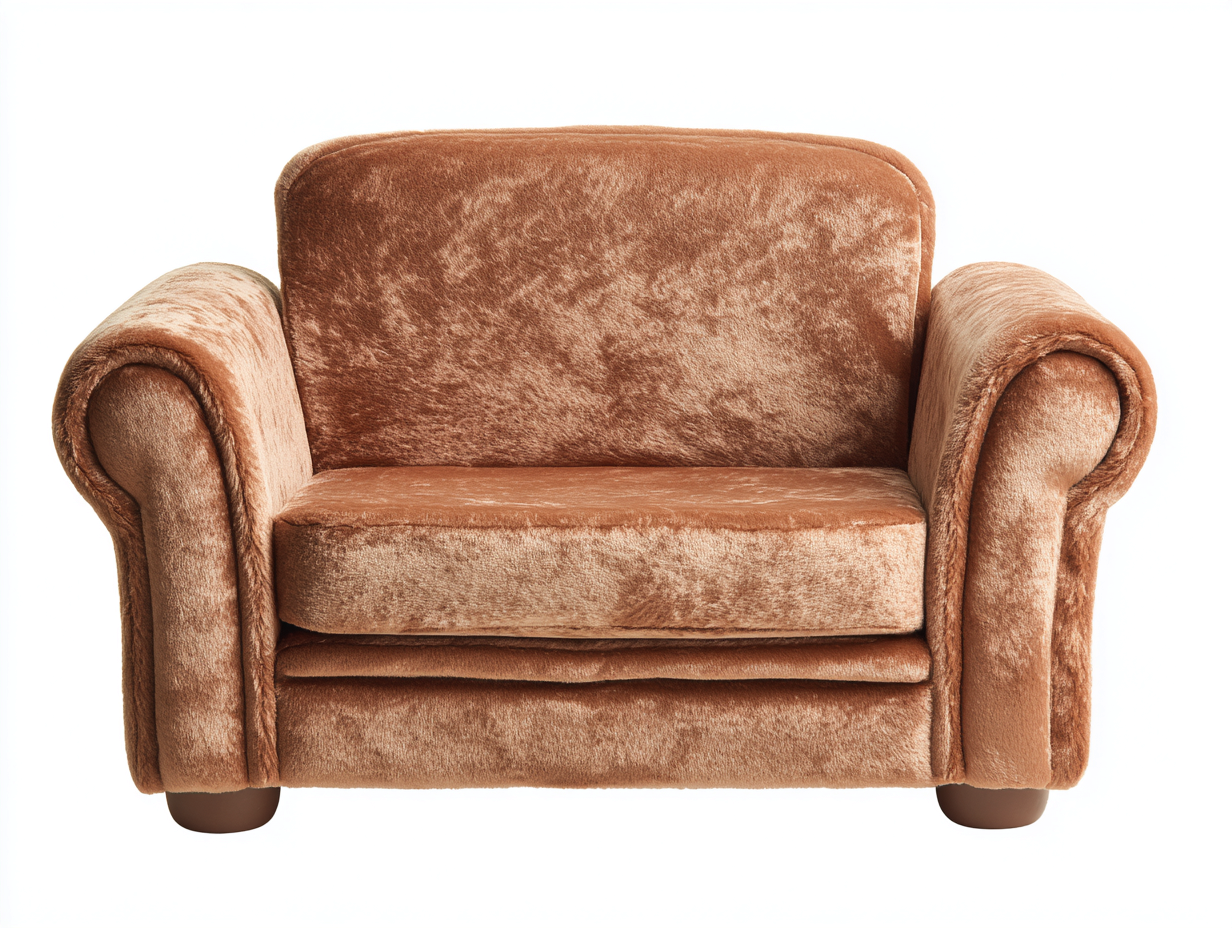 Fauteuil en velours brun 115x85x80 cm - structure en bois - style classique élégant-Comfyene