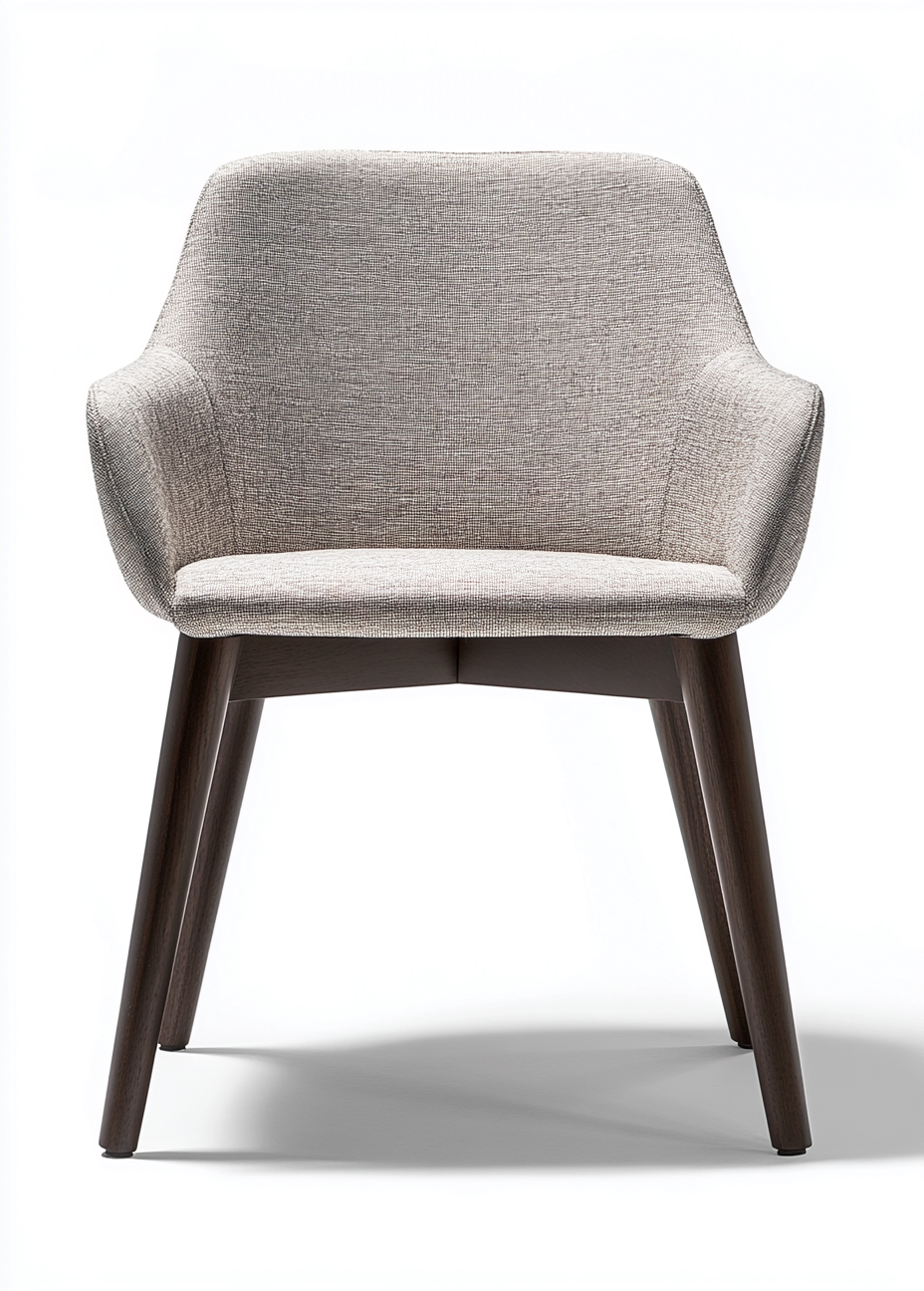 Chaise de salle à manger en bois foncé et tissu gris clair - 55x57x82 cm - style moderne-Comfyene