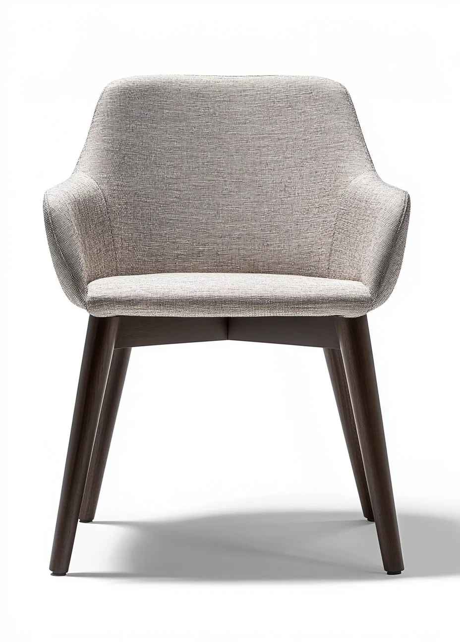 Chaise de salle à manger en bois foncé et tissu gris clair - 55x57x82 cm - style moderne-Comfyene