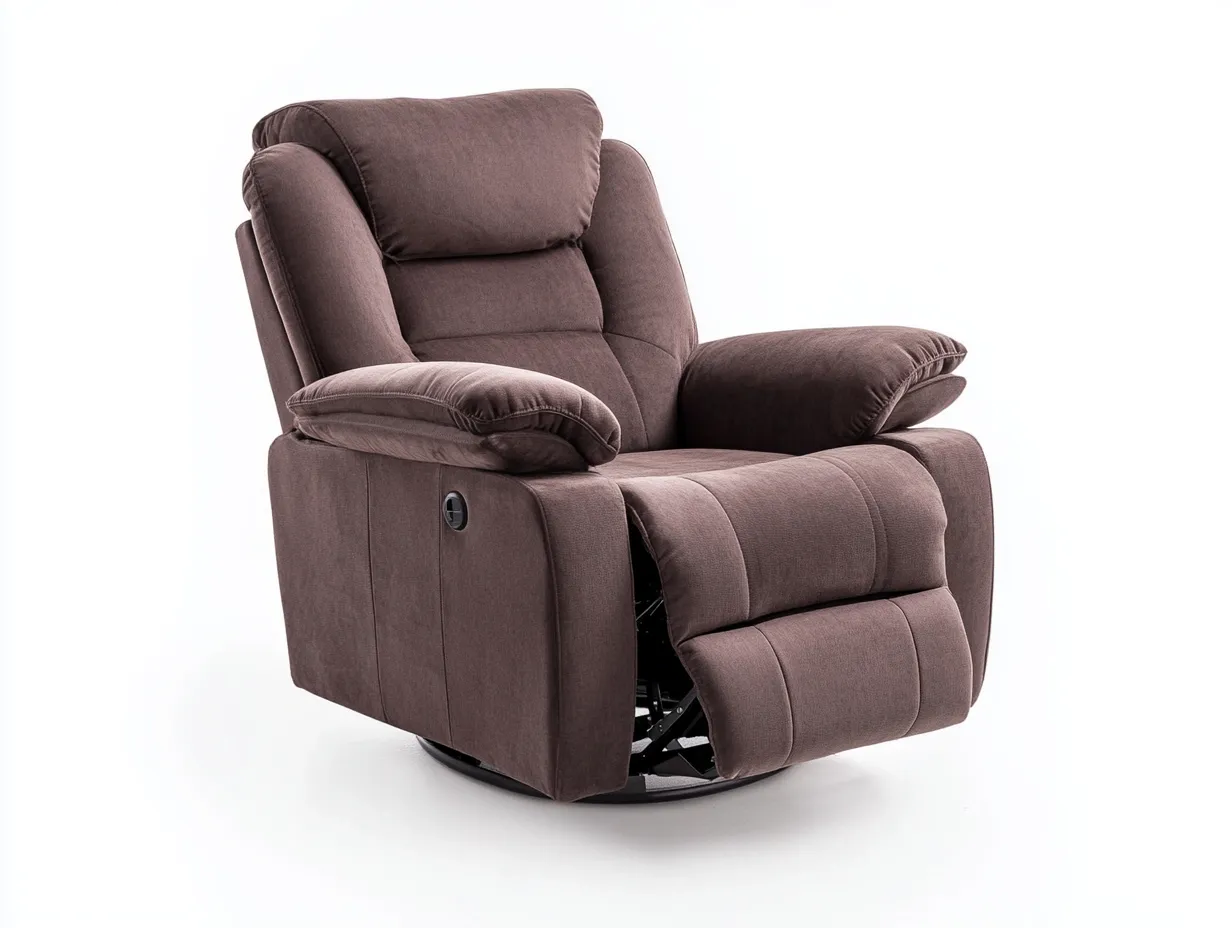 Fauteuil relax en tissu 95x100x105 cm - brun foncé - design ergonomique inclinable avec repose-pieds-Comfyene