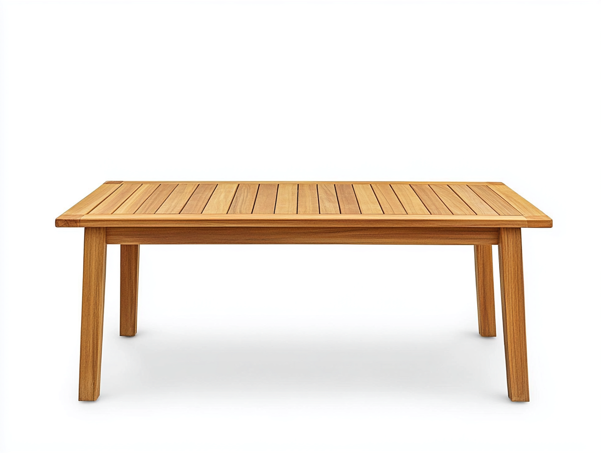Table à manger en bois de teck 165x90x75 cm - teck naturel - style classique extérieur-Comfyene
