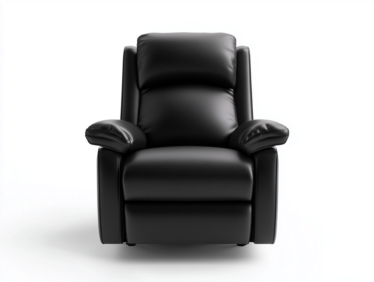 Fauteuil relax en cuir véritable 92x95x100 cm - noir - design moderne inclinable-Comfyene