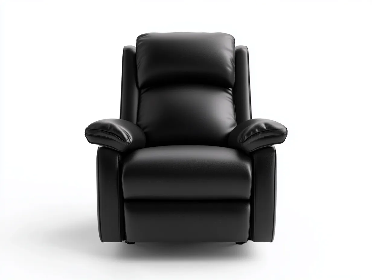Fauteuil relax en cuir véritable 92x95x100 cm - noir - design moderne inclinable-Comfyene