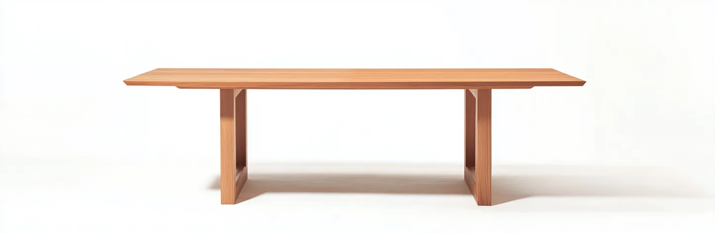 Table de salle à manger en bois de cerisier 180x90x74 cm - brun miel - style contemporain naturel-Comfyene