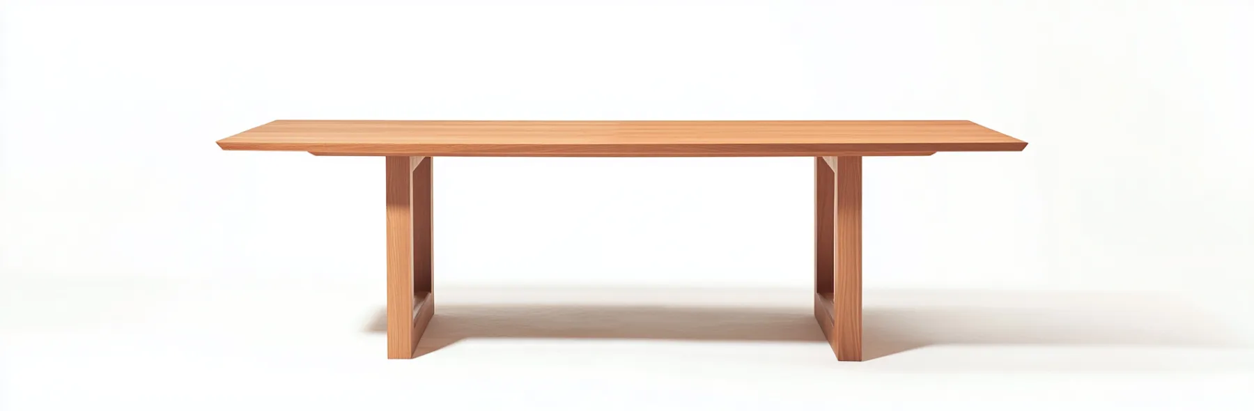 Table de salle à manger en bois de cerisier 180x90x74 cm - brun miel - style contemporain naturel-Comfyene