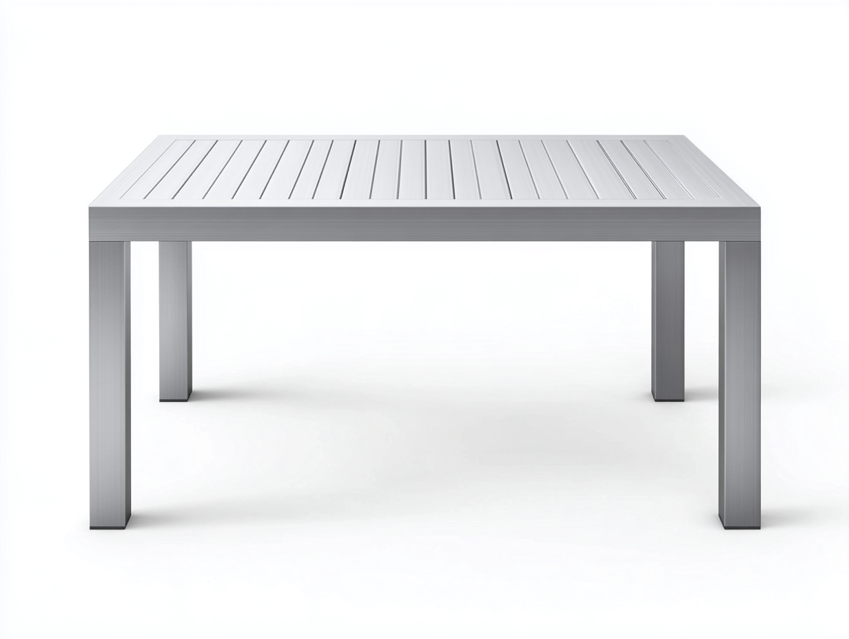 Table à manger en aluminium 150x85x75 cm - gris clair - style moderne et résistant-Comfyene