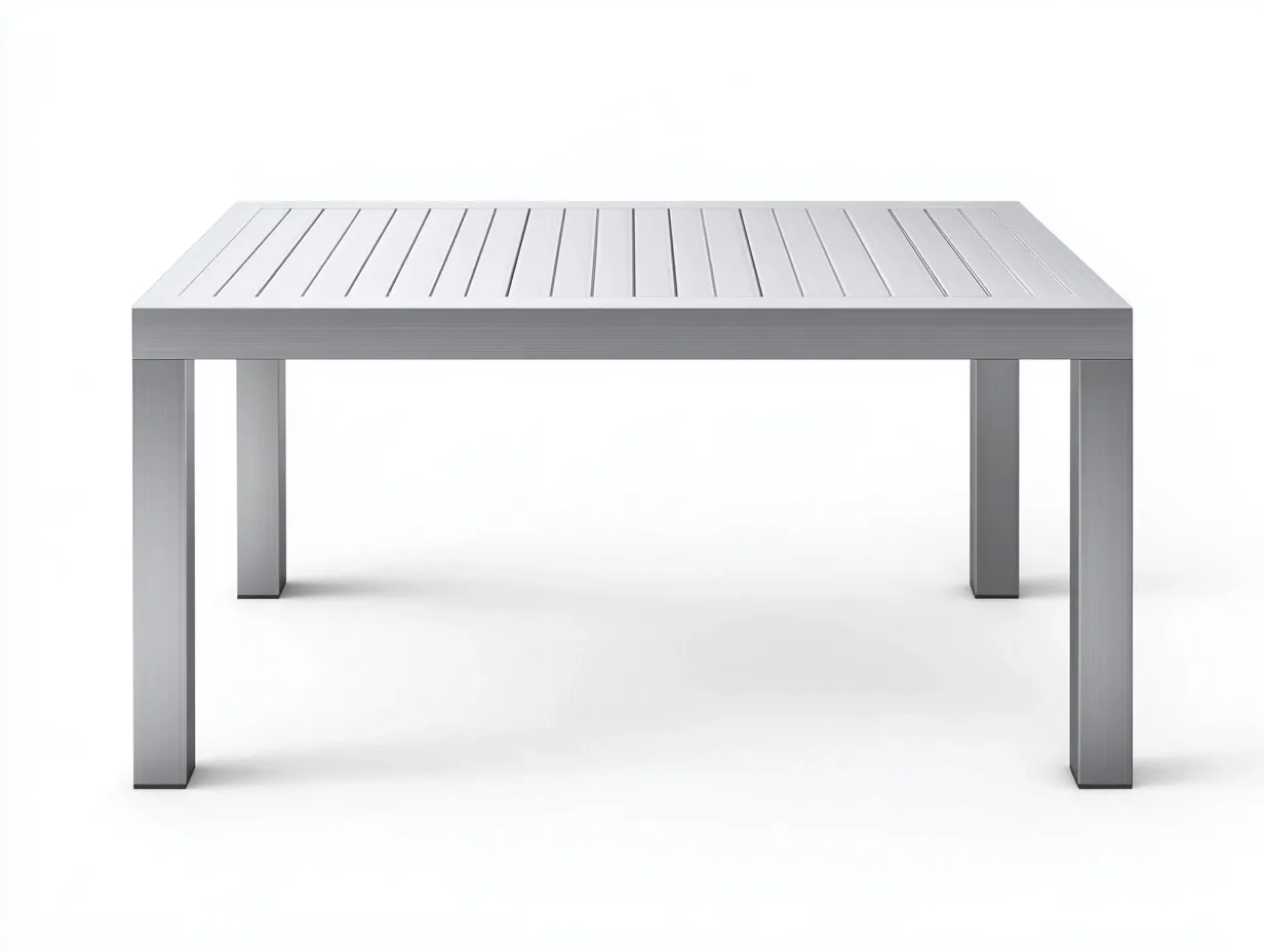 Table à manger en aluminium 150x85x75 cm - gris clair - style moderne et résistant-Comfyene