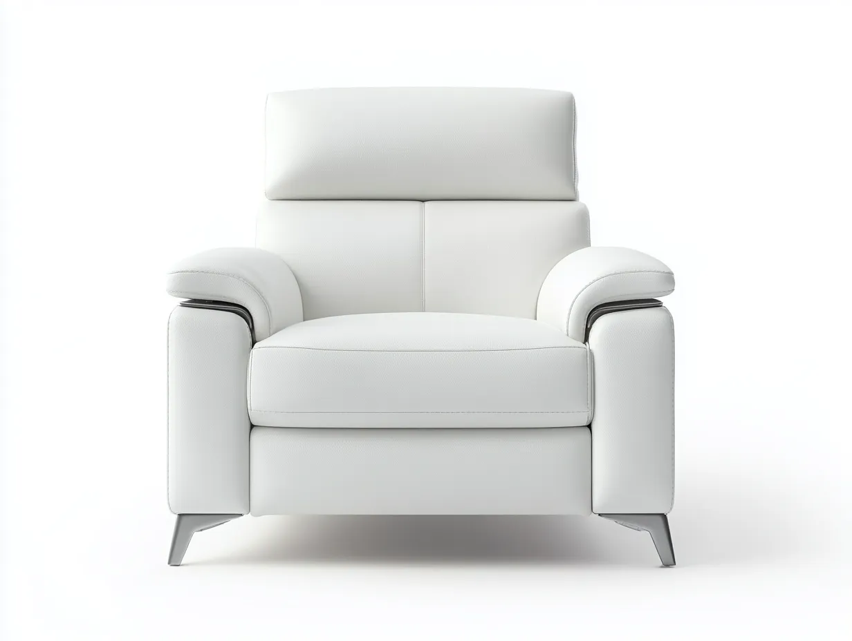 Fauteuil en cuir véritable 92x95x100 cm - blanc - design moderne pour salon-Comfyene