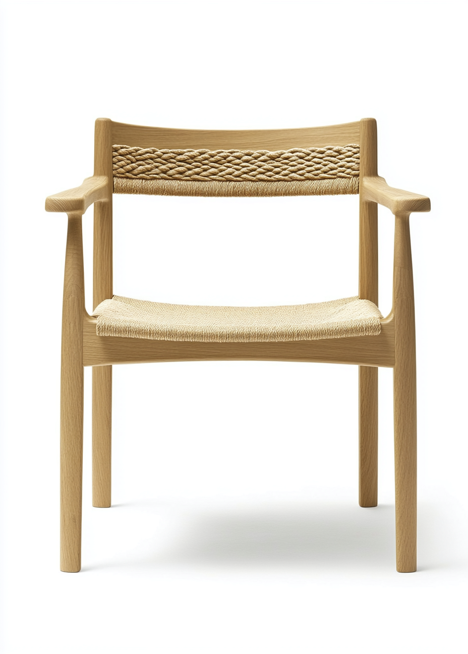Chaise de salle à manger en bois et corde tressée 58x54x79 cm - naturel/beige - style nordique-Comfyene