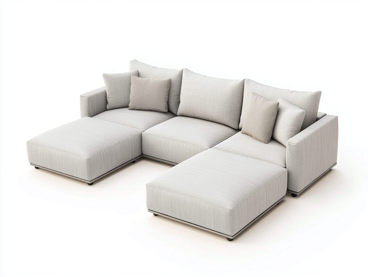 Canapé d'angle en tissu - gris clair - 270x160x80 cm - style moderne et modulable - assise profonde et structure basse-Comfyene
