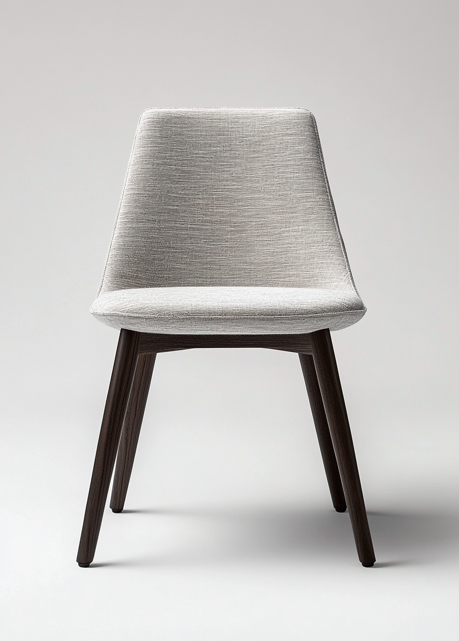 Chaise de salle à manger en tissu et bois 50x54x80 cm - gris clair/noyer foncé - design minimaliste-Comfyene