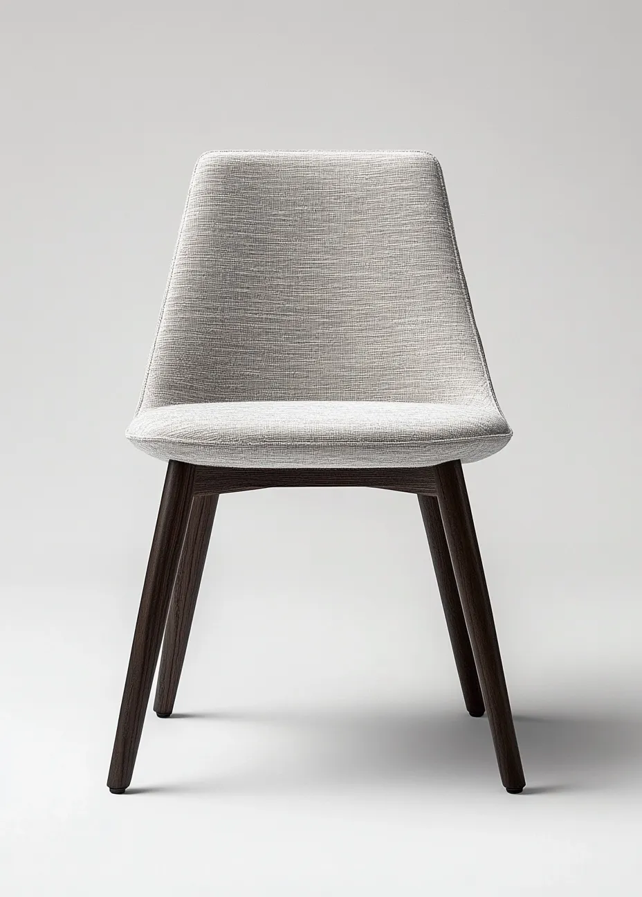 Chaise de salle à manger en tissu et bois 50x54x80 cm - gris clair/noyer foncé - design minimaliste-Comfyene