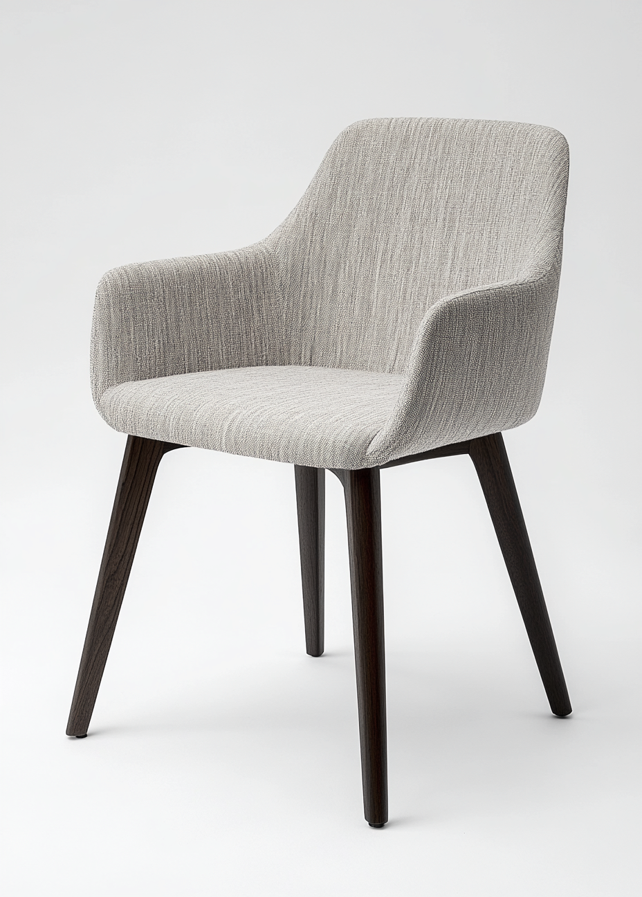 Chaise de salle à manger en tissu et bois 54x56x82 cm - gris clair/noyer foncé - design moderne-Comfyene