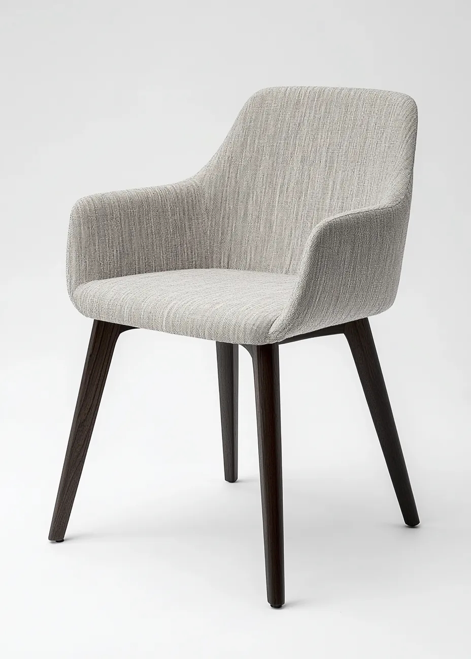 Chaise de salle à manger en tissu et bois 54x56x82 cm - gris clair/noyer foncé - design moderne-Comfyene