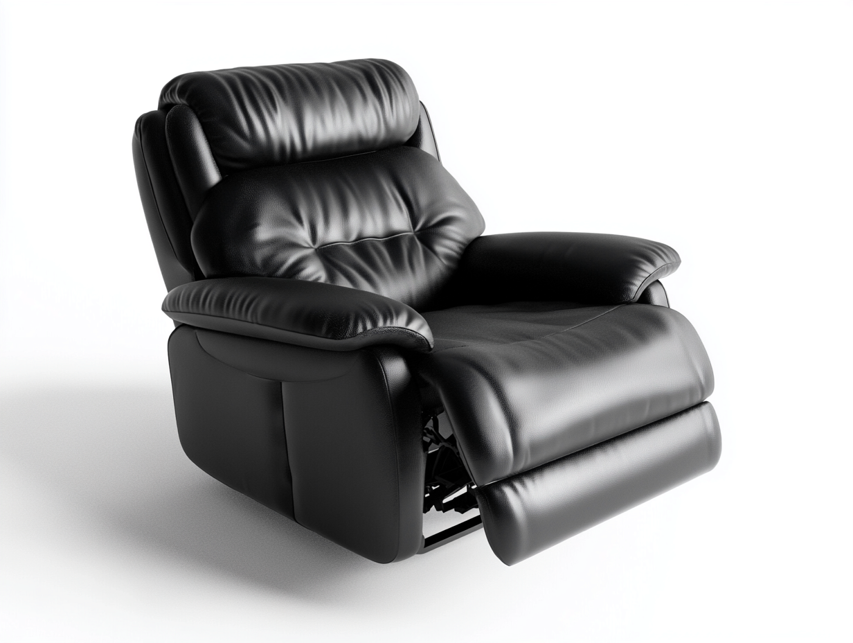 Fauteuil relax en cuir véritable 95x100x100 cm - noir - design ergonomique et inclinable-Comfyene