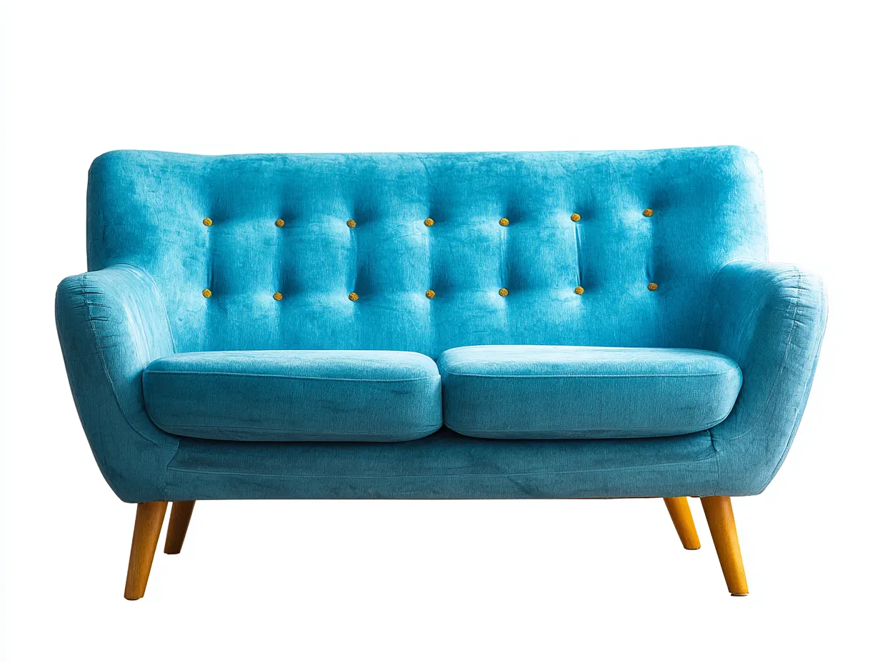 Canapé 2 places en tissu 150x85x85 cm - bleu - style scandinave moderne-Comfyene