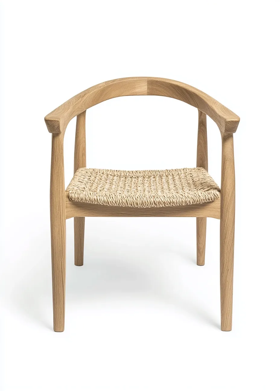 Chaise de salle à manger en bois et corde tressée 55x53x78 cm - naturel/beige - style scandinave-Comfyene