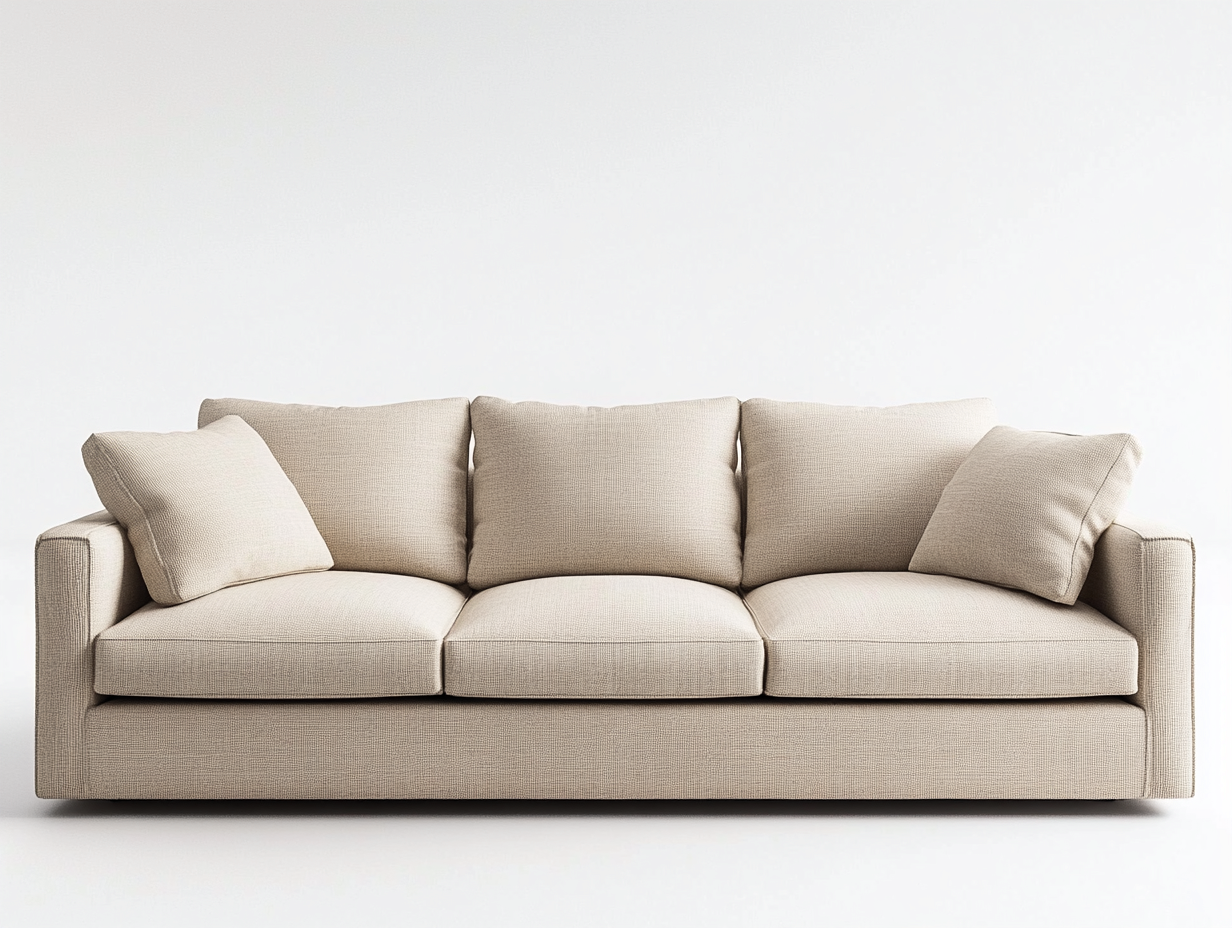 Canapé 3 places en tissu 220x95x85 cm - beige - design moderne pour salon-Comfyene