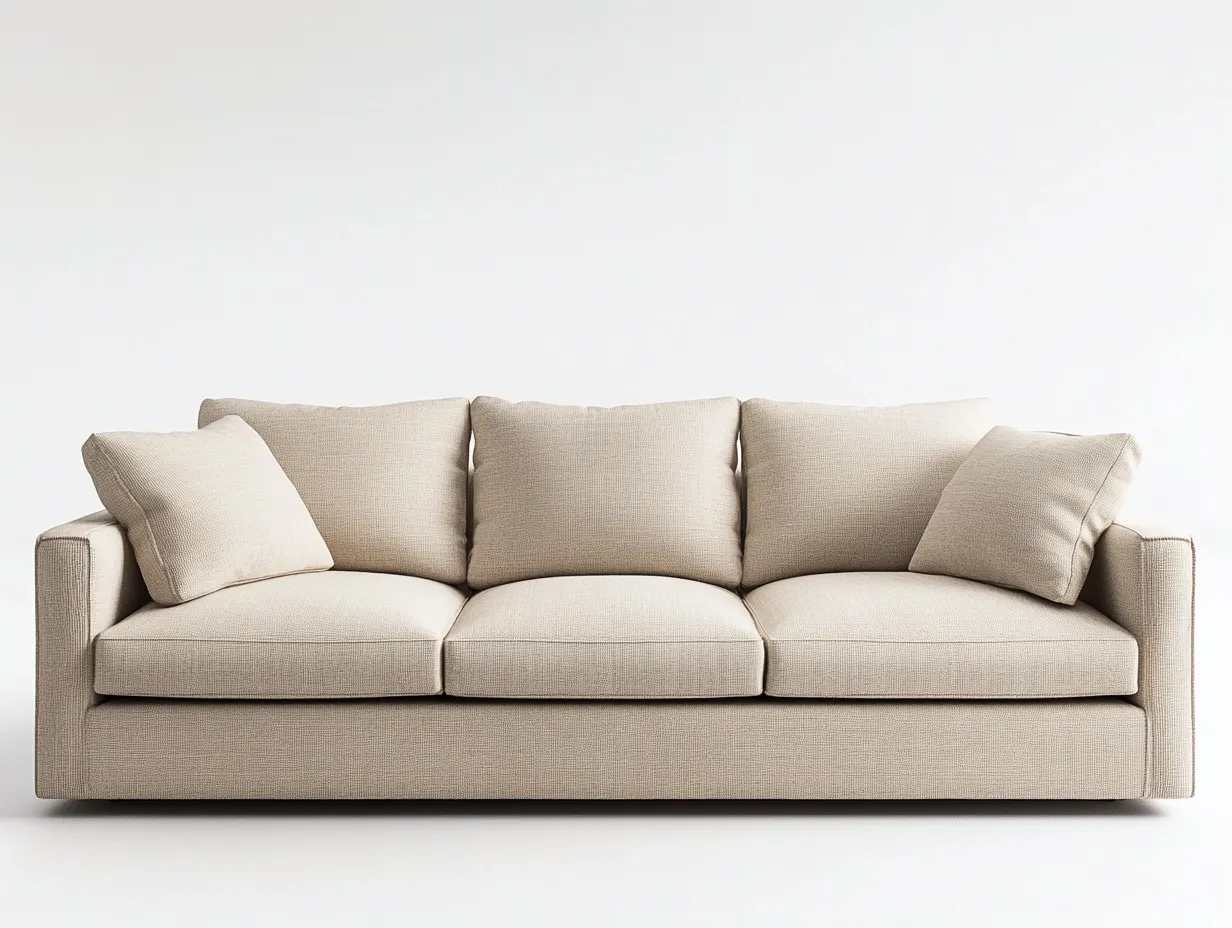 Canapé 3 places en tissu 220x95x85 cm - beige - design moderne pour salon-Comfyene