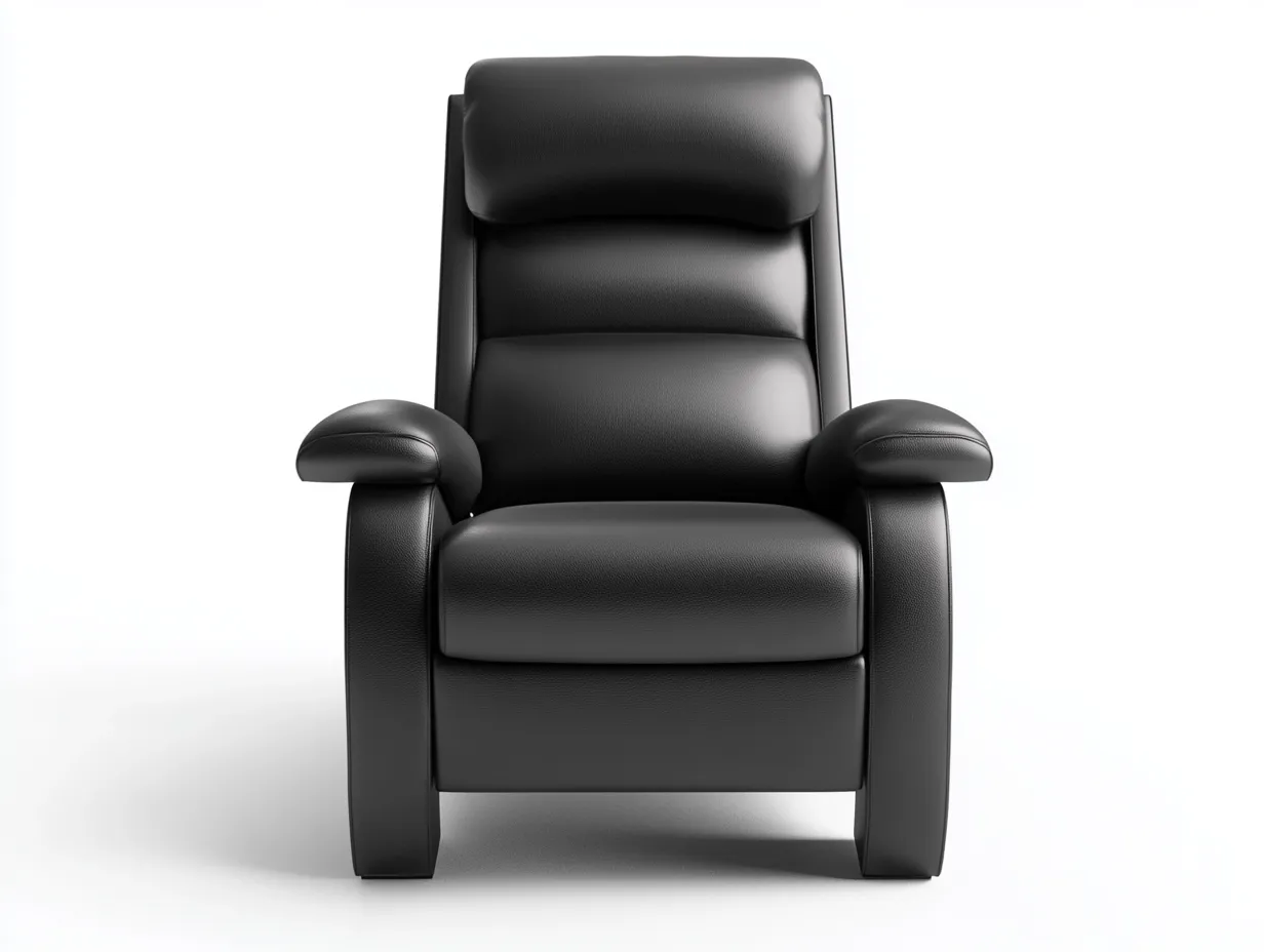 Fauteuil en cuir véritable 92x98x105 cm - noir - design moderne pour salon-Comfyene