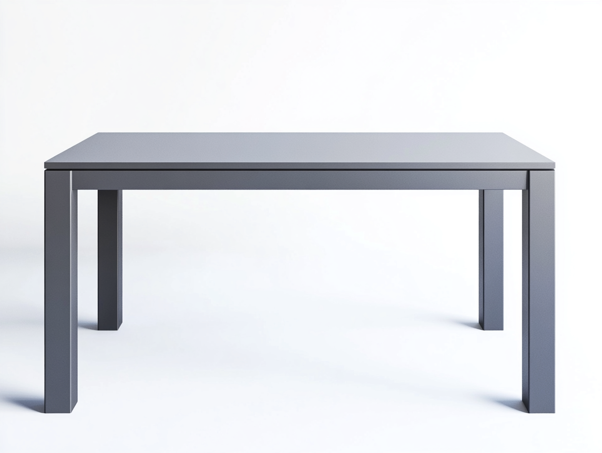 Table de salle à manger en métal 160x90x75 cm - gris - style moderne épuré-Comfyene
