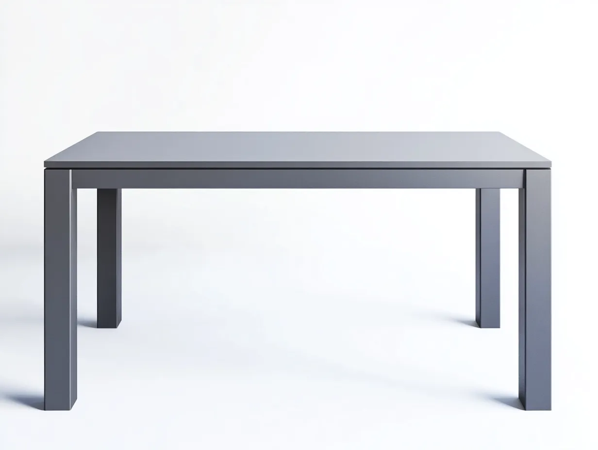 Table de salle à manger en métal 160x90x75 cm - gris - style moderne épuré-Comfyene