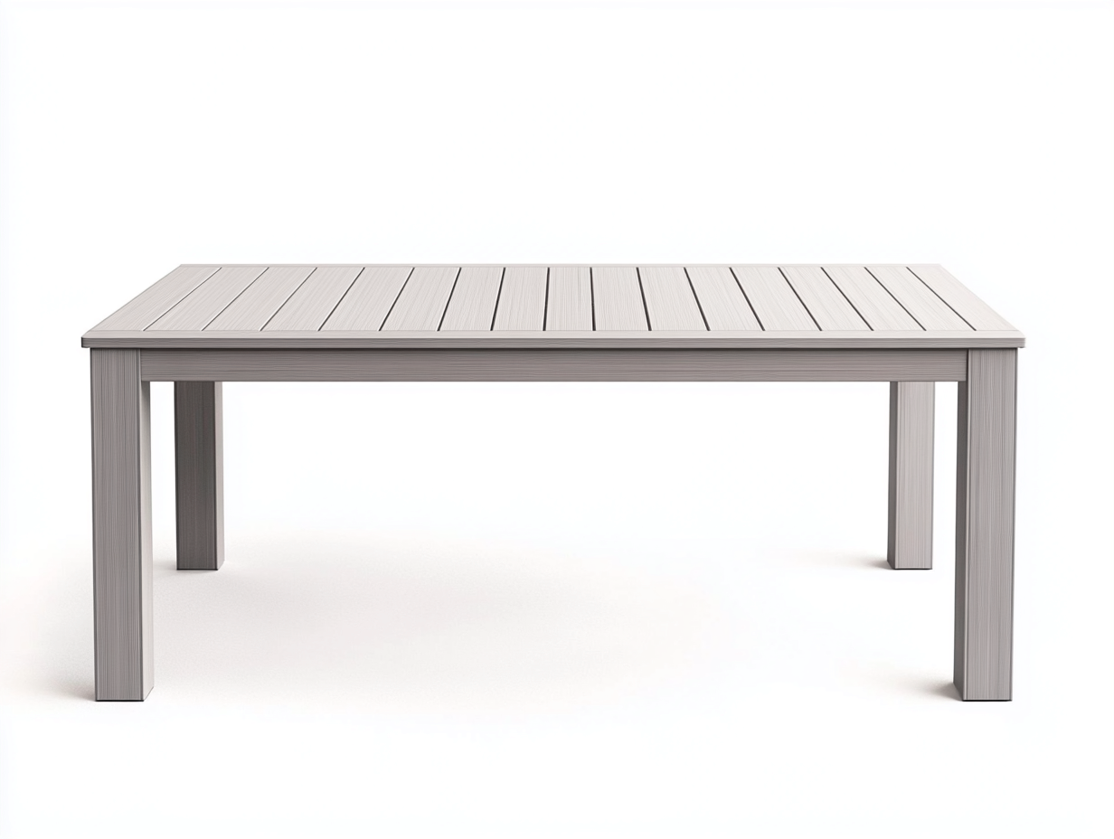 Table à manger en aluminium 165x85x75 cm - gris clair - style moderne à lattes-Comfyene