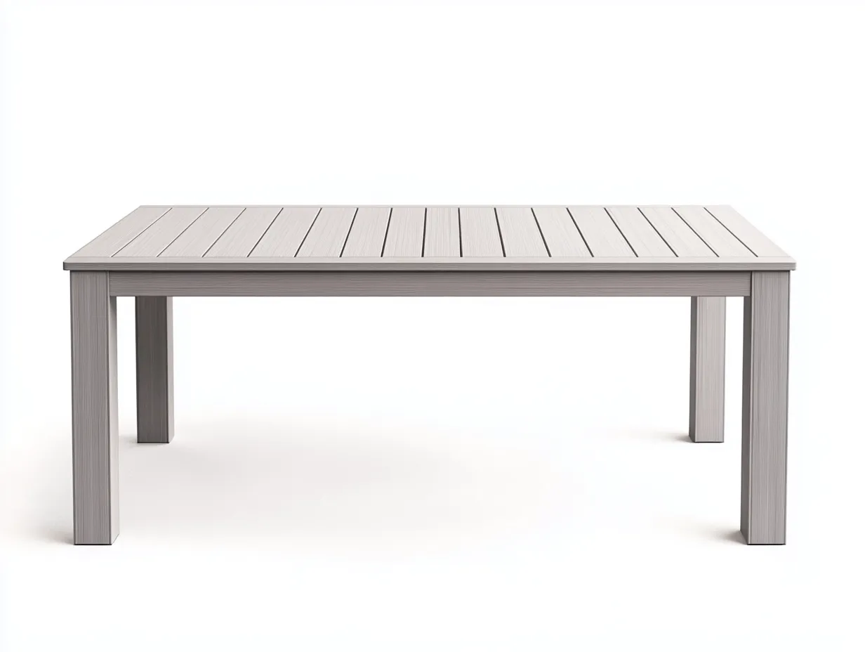 Table à manger en aluminium 165x85x75 cm - gris clair - style moderne à lattes-Comfyene