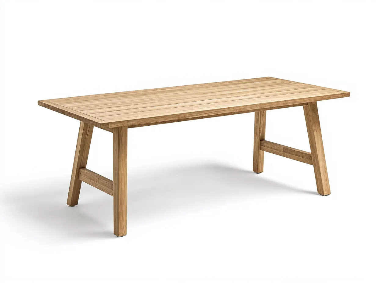Table de salle à manger en bois massif 180x90x75 cm - chêne naturel - style rustique moderne-Comfyene