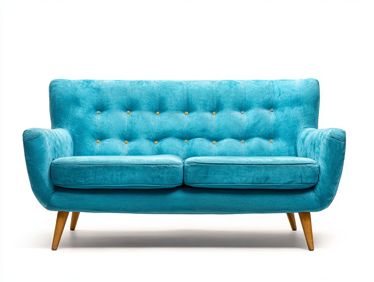 Canapé 2 places en tissu 155x85x85 cm - bleu - style scandinave moderne-Comfyene