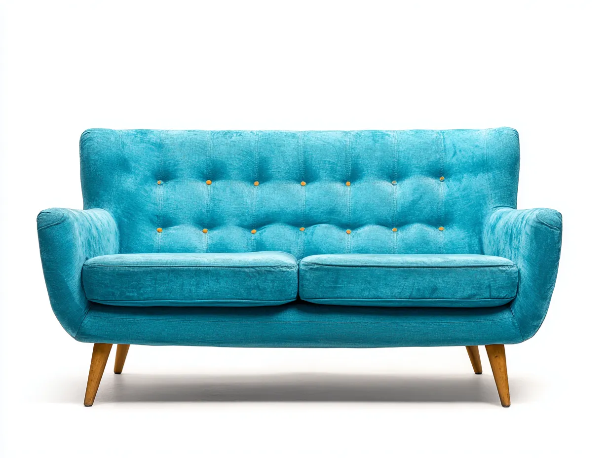 Canapé 2 places en tissu 155x85x85 cm - bleu - style scandinave moderne-Comfyene