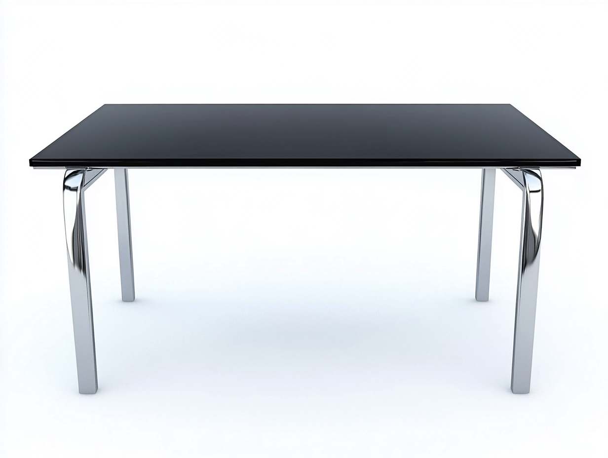 Table à manger en verre et métal 150x85x75 cm - noir - style contemporain élégant-Comfyene