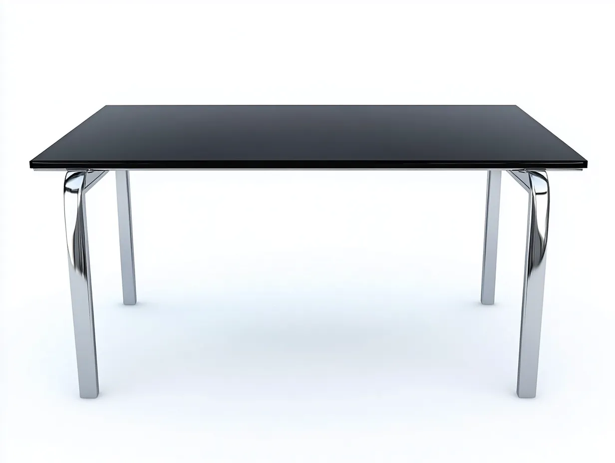 Table à manger en verre et métal 150x85x75 cm - noir - style contemporain élégant-Comfyene