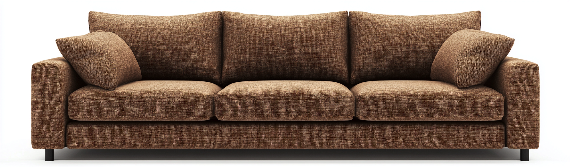 Canapé 3 places en tissu - 210x90x85 cm - marron tabac - style moderne et minimaliste - pour salon contemporain-Comfyene