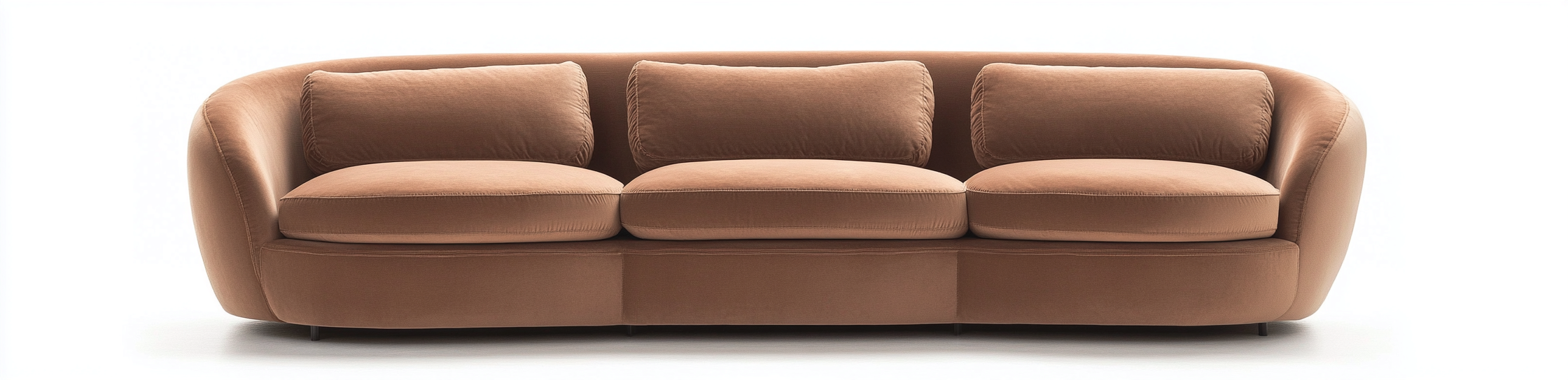 Canapé 3 places en tissu velours 230x95x85 cm - brun - design moderne pour salon-Comfyene