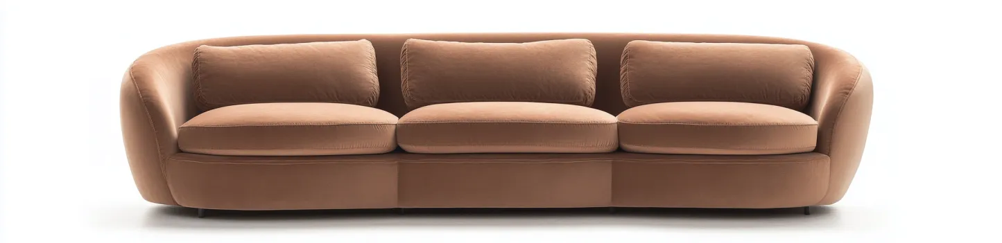 Canapé 3 places en tissu velours 230x95x85 cm - brun - design moderne pour salon-Comfyene