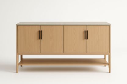 Buffet en Bois avec Portes Battantes et Étagère