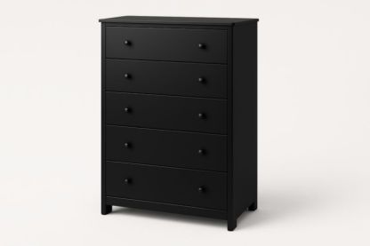 Commode 5 Tiroirs Bois Noir