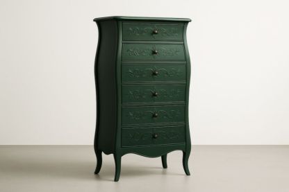 Commode en bois avec 6 tiroirs Vert Foncé