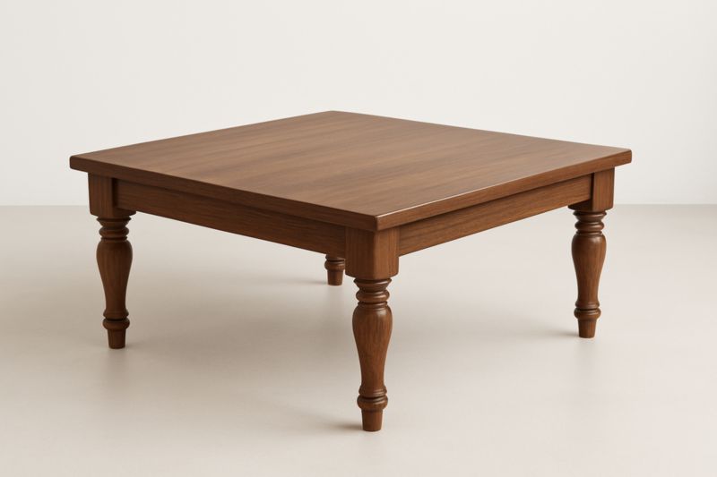Table basse en bois massif marron 90x90x45 cm