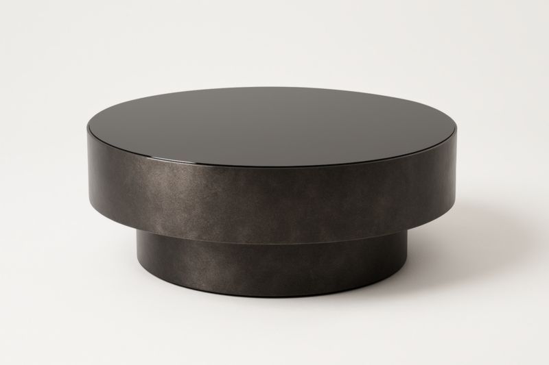 Table basse en métal noir Ø 80 cm