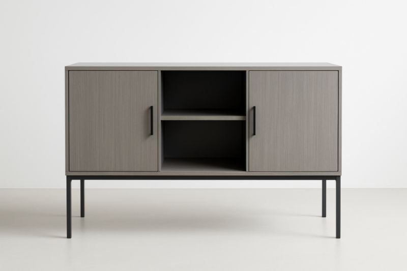 Buffet en bois MDF avec pieds en métal gris